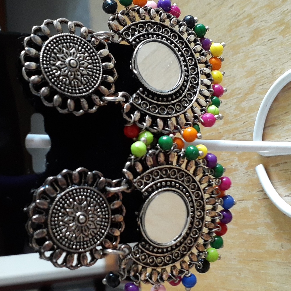 NWOT Colorful Mirrored Pierced Earrings H117